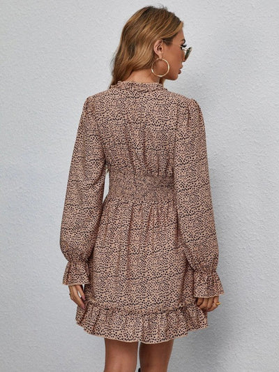 V-neck Ruffle Hem Dress
