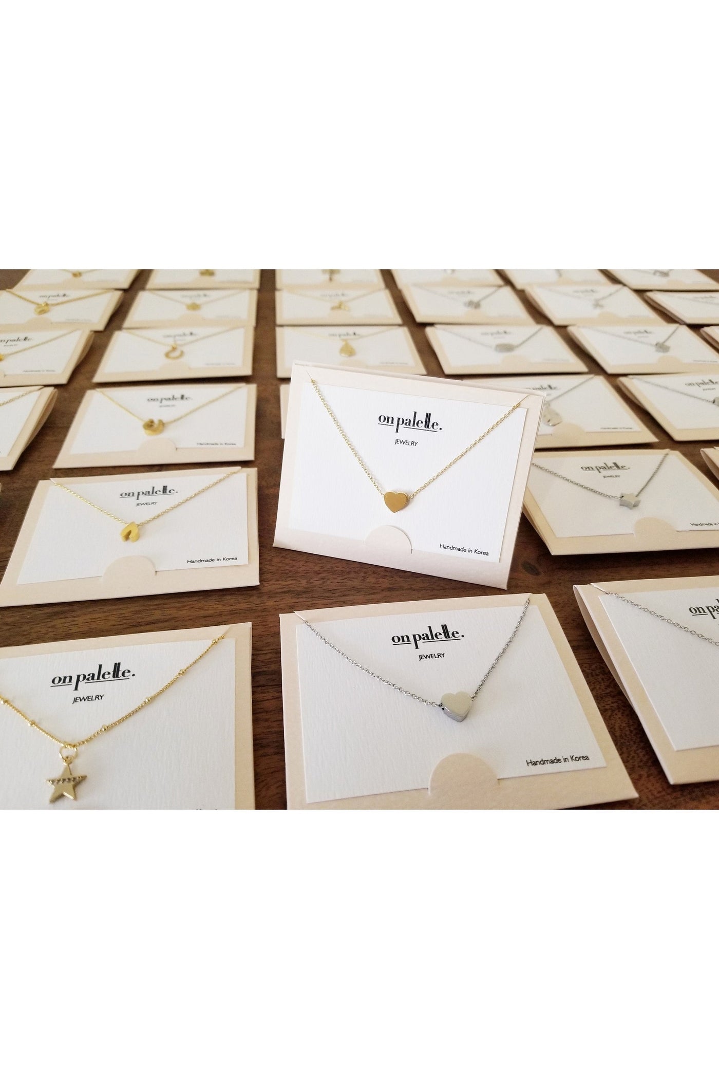 14K Gold Dipped V Shape Stone Pendant Necklaces By DOBBI
