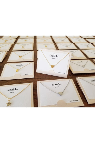14K Gold Dipped V Shape Stone Pendant Necklaces By DOBBI
