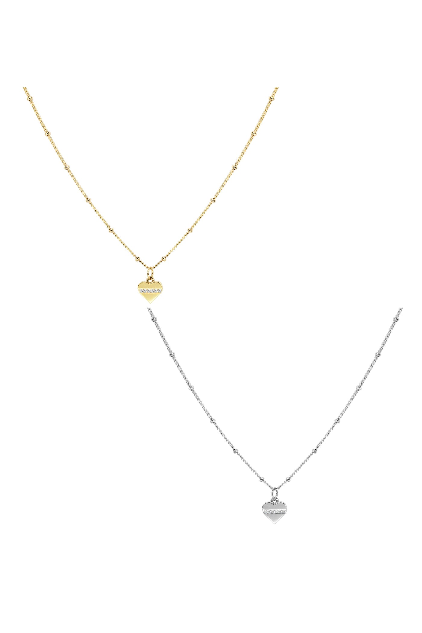 Heart Pendant With Stone Necklaces By DOBBI