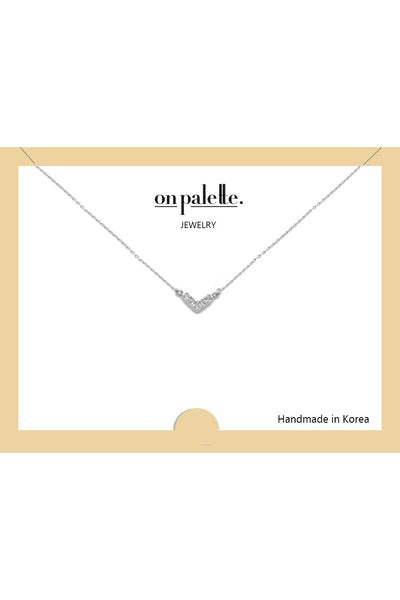 14K Gold Dipped V Shape Stone Pendant Necklaces By DOBBI