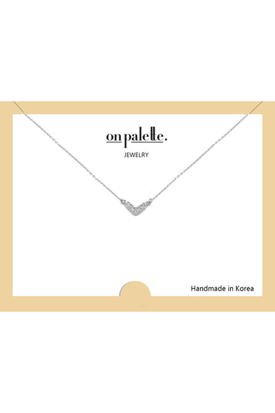 14K Gold Dipped V Shape Stone Pendant Necklaces By DOBBI