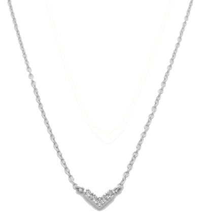 14K Gold Dipped V Shape Stone Pendant Necklaces By DOBBI