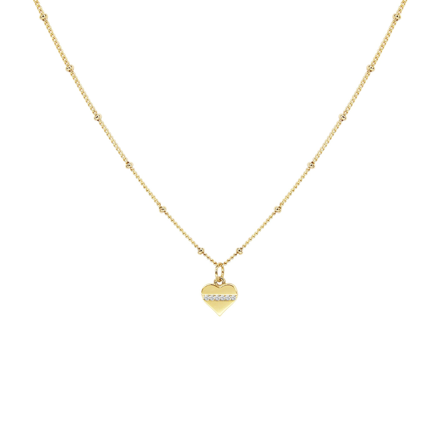 Heart Pendant With Stone Necklaces By DOBBI