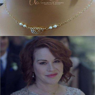 As Seen on Molly Ringwald 14 K Gold Filled Filigree Pearl Choker