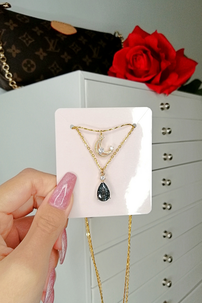 Moon Layered Necklace 18 Karat gold Plated