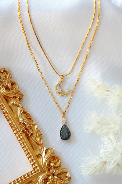 Moon Layered Necklace 18 Karat gold Plated